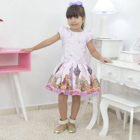 Imagem de Vestido infantil da Rapunzel enrolados