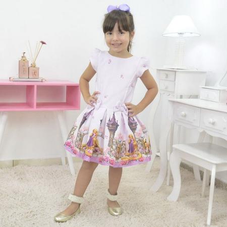 Imagem de Vestido infantil da Rapunzel enrolados