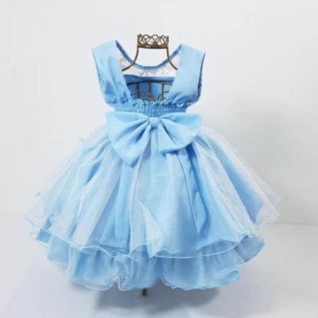 Vestido Infantil Princesa Frozen Azul com Capa Festa 4 ao 12 no Shoptime