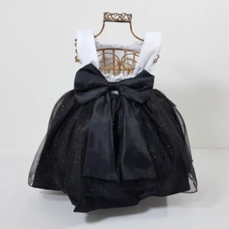 Imagem de Vestido infantil de festa luxo preto de panda pandinha (tam 1 ao 4) cod.000144