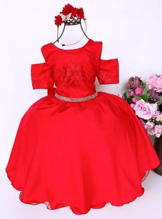 Imagem de Vestido Infantil de festa Vermelho  luxo JM996