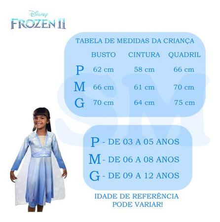 Vestido infantil Frozen 2 com Elsa e Anna - luxuoso