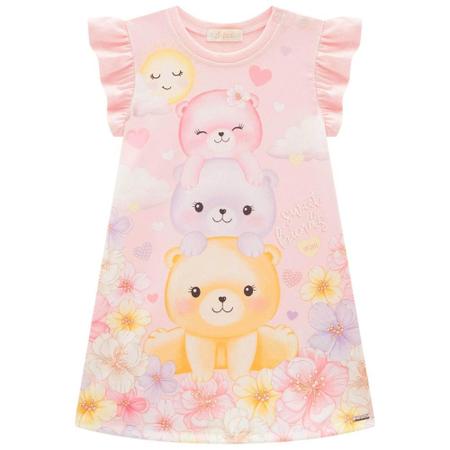 Vestido Infantil em Meia Malha Infanti Ursinhos Imagem de Vestido Infantil em Meia Malha Infanti Ursinhos
