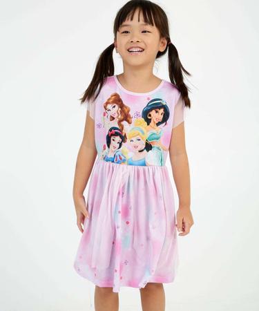 Vestido Infantil Estampa Cinderela Manga Curta Disney