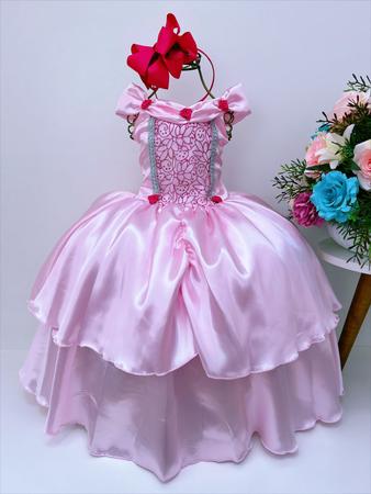 Vestido Infantil Princesa Aurora Princesas Rosa Fantasia - Tio Dedé -  Fantasias para Crianças - Magazine Luiza