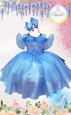 Imagem de Vestido Infantil Festa Azul Cinderela