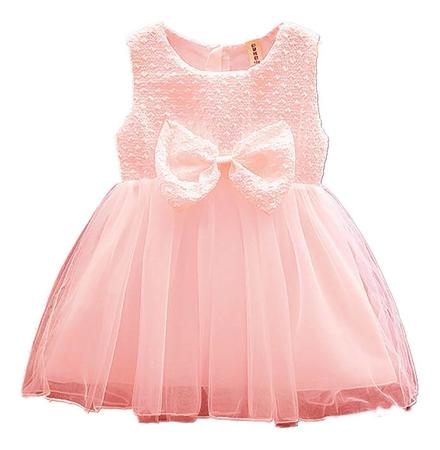 Vestido Infantil de Festa - Princesa Laço Rosa