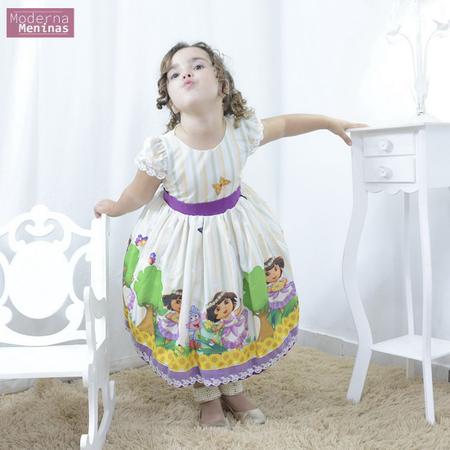 Imagem de Vestido infantil festa da Dora Aventureira