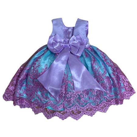 Vestido Festa Infantil Princesa Ariel Sereia Longo