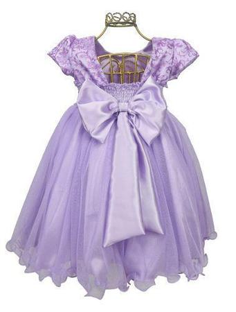 Vestido Infantil Lilás Rapunzel Princesa Sofia Aniversário Daminha