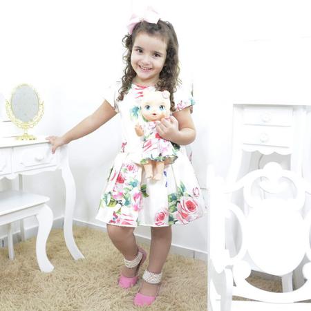 Vestido baby alive roupa de boneca baby alive Pink Floral