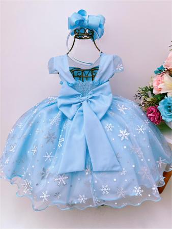 Vestido Infantil Frozen Elsa Com Capa Azul Fantasia Menina - Tio Dedé -  Fantasias para Crianças - Magazine Luiza