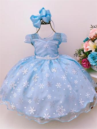 Vestido Infantil Frozen Elsa Com Capa Azul Fantasia Menina - Tio Dedé -  Fantasias para Crianças - Magazine Luiza