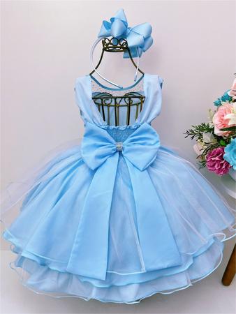 Vestido Infantil Frozen Elsa Com Capa Azul Fantasia Menina - Tio Dedé -  Fantasias para Crianças - Magazine Luiza