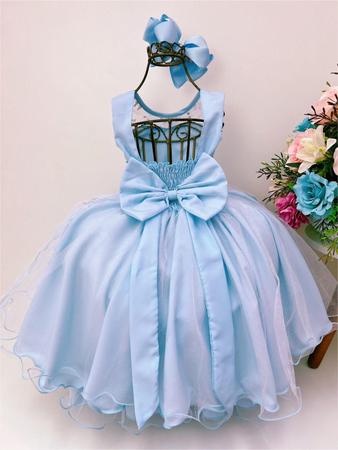 Vestido Infantil Frozen Elsa Com Capa Azul Fantasia Menina - Tio Dedé -  Fantasias para Crianças - Magazine Luiza