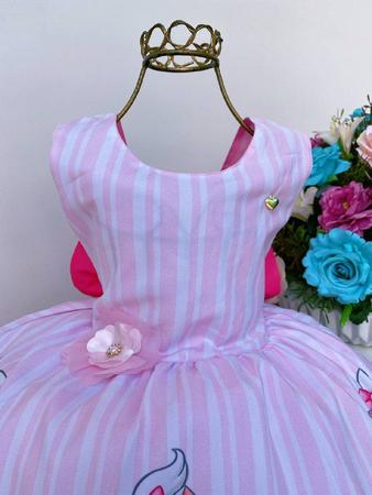 Vestido infantil tema Gata Marie rosa