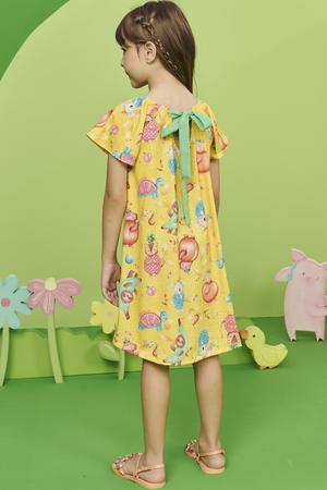 Imagem de Vestido Infantil Kukie Alecrim Verão Amarelo Frutas Divertidas