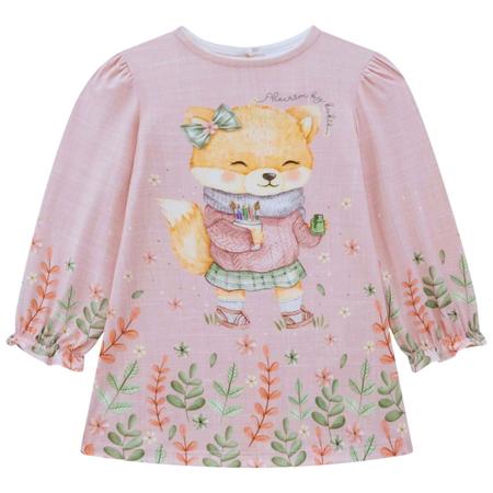 Vestido Infantil Kukiê Raposinha Linha Alecrim Imagem de Vestido Infantil Kukiê Raposinha Linha Alecrim