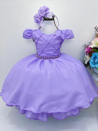 Vestido Infantil Lil s C Cinto De P rolas Casamento Luxo Puzzle