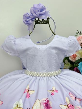 Vestido Infantil Princesa Sofia Jardim das Borboletas