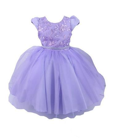 Vestido Infantil Princesa Sofia Rapunzel Ariel Lilás Rodado - Tio