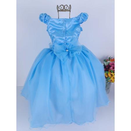 Vestido Longo Brandili Frozen Elsa Infantil Azul-Marinho - Compre Agora