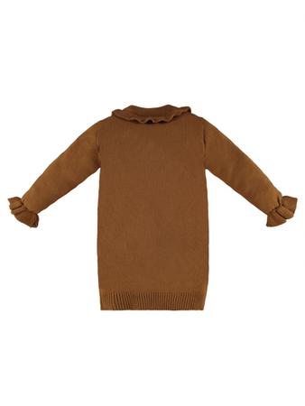 Imagem de Vestido Infantil Manga Longa Tricot Marrom Up Baby