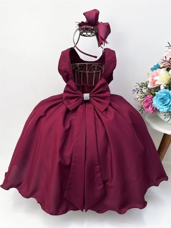 Vestido Infantil Vermelho Formatura Daminha Natal Princesa