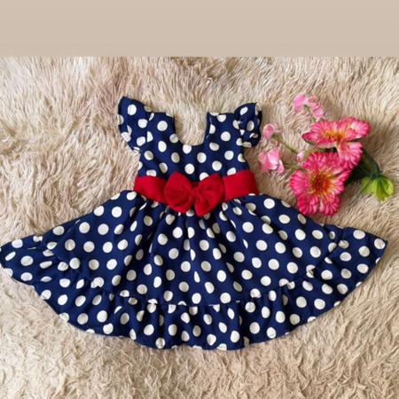 Vestido azul hotsell com bolinhas brancas