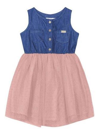 Vestido jeans com saia de hotsell tule infantil