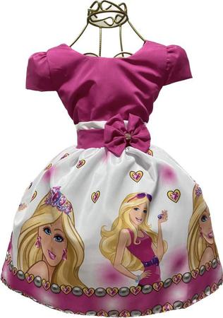 Vestido Infantil meninas Barbie rosa aniversário temático - LUXO KIDS -  Vestido Infantil - Magazine Luiza