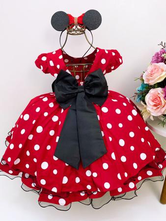Vestido minnie vermelho e preto sales