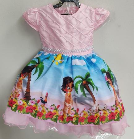 Vestido Moana Baby Infantil Luxo Festa Aniversário