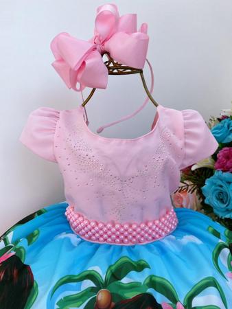 Vestido Infantil Moana Baby Festa Luxo Aniversário Promoção