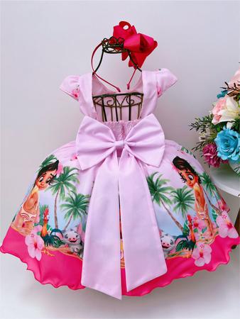 Vestido Infantil Moana Baby Rosa Temático Aniversário Rodado em Promoção na  Americanas