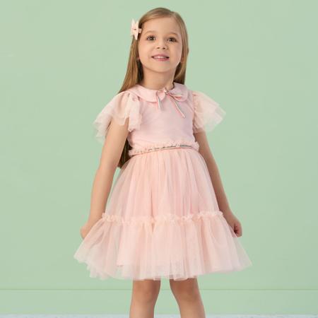 Vestido Infantil Mon Sucre Groovy Rosa Tule 326 - Mon Sucré Imagem de Vestido Infantil Mon Sucre Groovy Rosa Tule 326