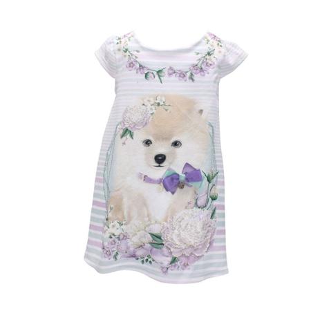 Vestido infantil Petit Cherie cachorrinho brilho 1a6 Vestido