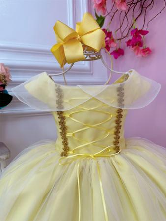 Vestido festa infantil princesa bela luxo cetim *** tam 2/3 anos** - Ranna  Bebe - Vestido Infantil - Magazine Luiza