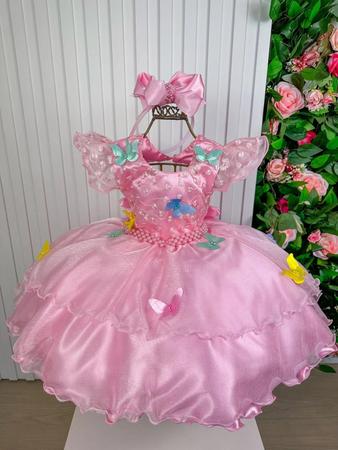 Vestido Infantil Princesa Sofia Jardim das Borboletas