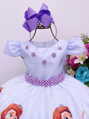 Vestido Infantil Lilás Princesa Sofia  Luxo Festa Aniversário - Encontro  das Princesas