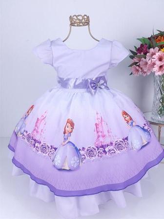 Vestido Infantil Princesa Sofia Tema Aniversario 1 Ao com o Melhor Preço é  no Zoom