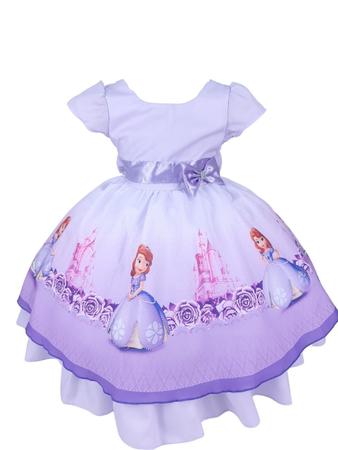 Vestido Infantil Princesa Sofia Temático Luxo Festa Aniversário 1