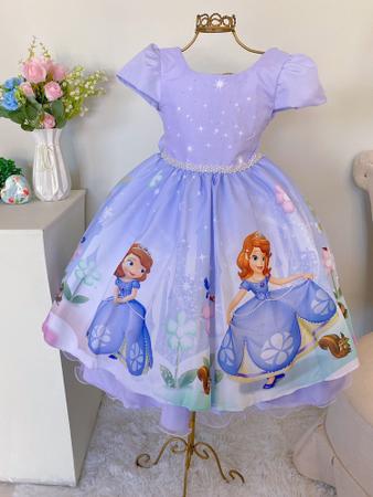 Vestido Infantil Festa Temático Princesinha Sofia Luxo