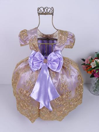 Vestido Infantil Rainha Realeza Princesa Sofia Lilás 4 A 12 Anos