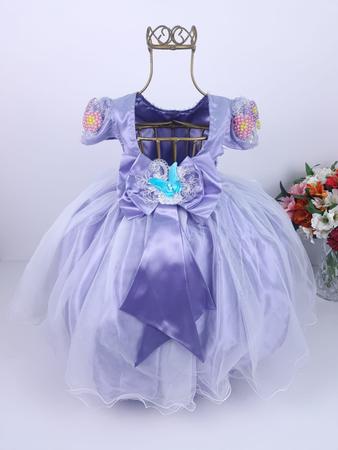 Vestido Jardim encantado Princesa Sofia Rapunzel de Festa Infantil Encanto  Isabela Lilás