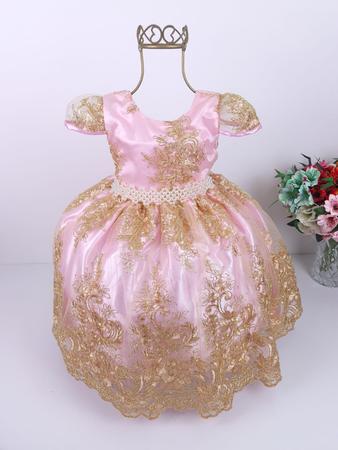 Vestido princesa rosa 1 ano