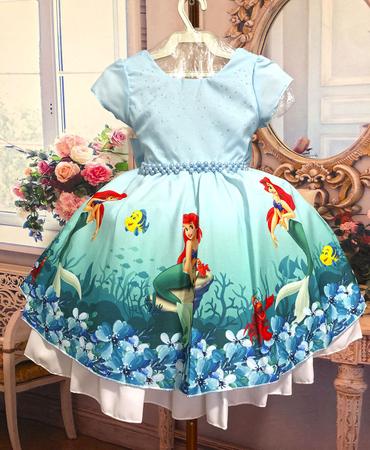 Vestido luxo cheap princesa ariel