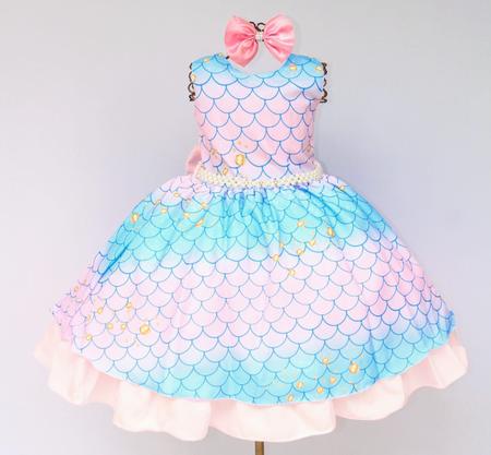 Vestido de Festa Pequena Sereia -vestidos de temas infantil