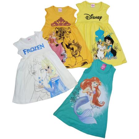 Vestido Infantil Sortidos Personagens e Princesas Meninas 1 A 2
