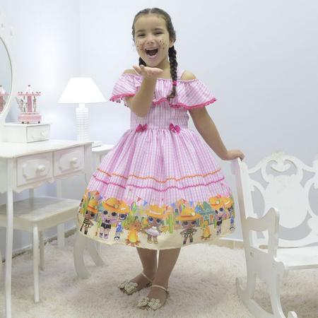 Imagem de Vestido infantil tema Festa Junina da Lol Surprise